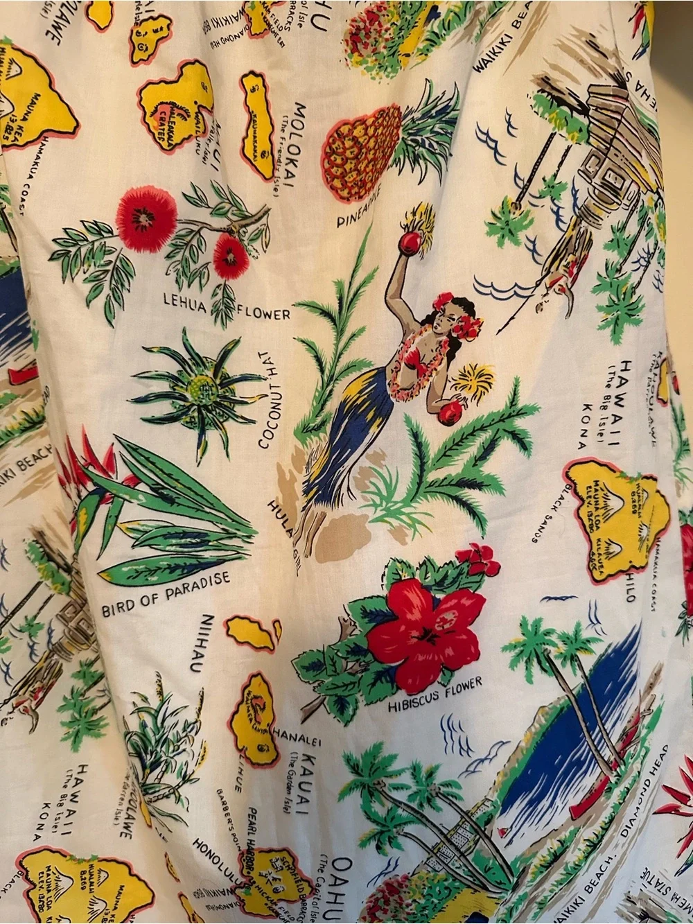 J. CREW Hawaii Novelty Print Off Shoulder Dress 2 Size NWT